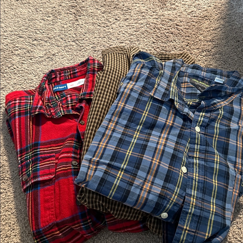 Plaid and Checkered Button-Up Shirts